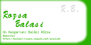 rozsa balasi business card