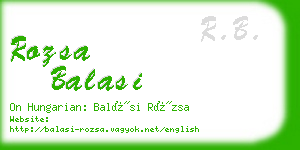 rozsa balasi business card